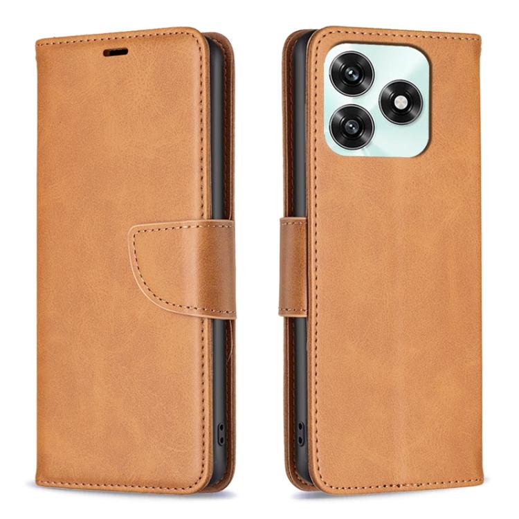 For Honor X5c 4G / X5c Plus Lambskin Texture Pure Color Flip Leather Phone Case(Yellow)