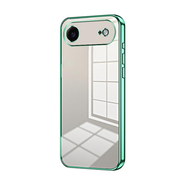 For iPhone Air Transparent Plating Fine Hole Phone Case(Green)