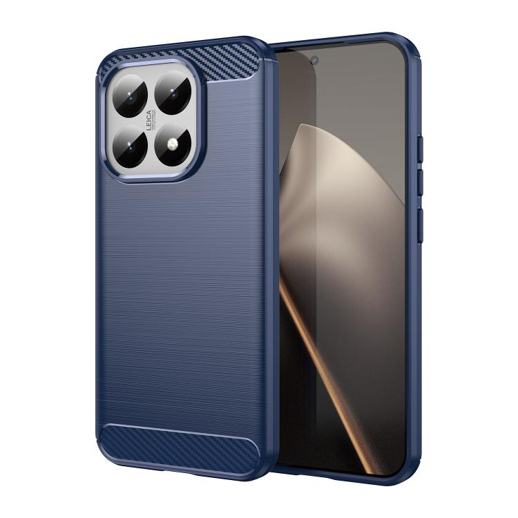 For Xiaomi 15T 5G Carbon Fiber Brushed Texture TPU Phone Case(Blue)