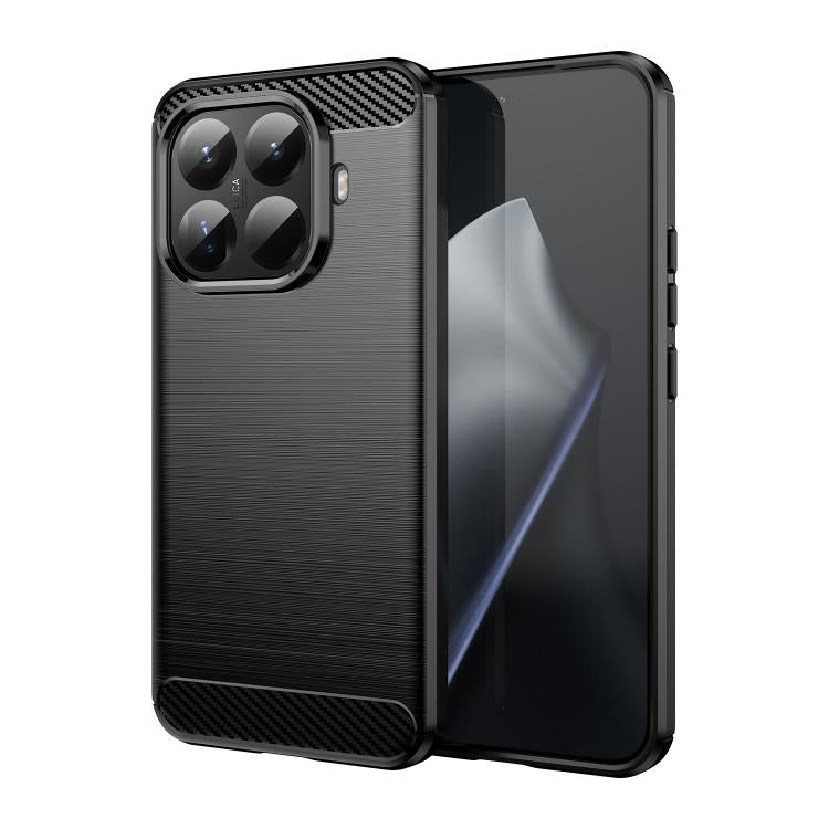 For Xiaomi 15T Pro 5G Carbon Fiber Brushed Texture TPU Phone Case(Black)
