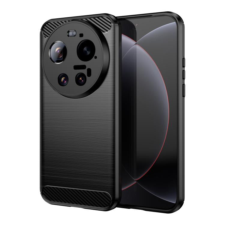 For Xiaomi 17 Ultra Carbon Fiber Brushed Texture TPU Phone Case(Black)