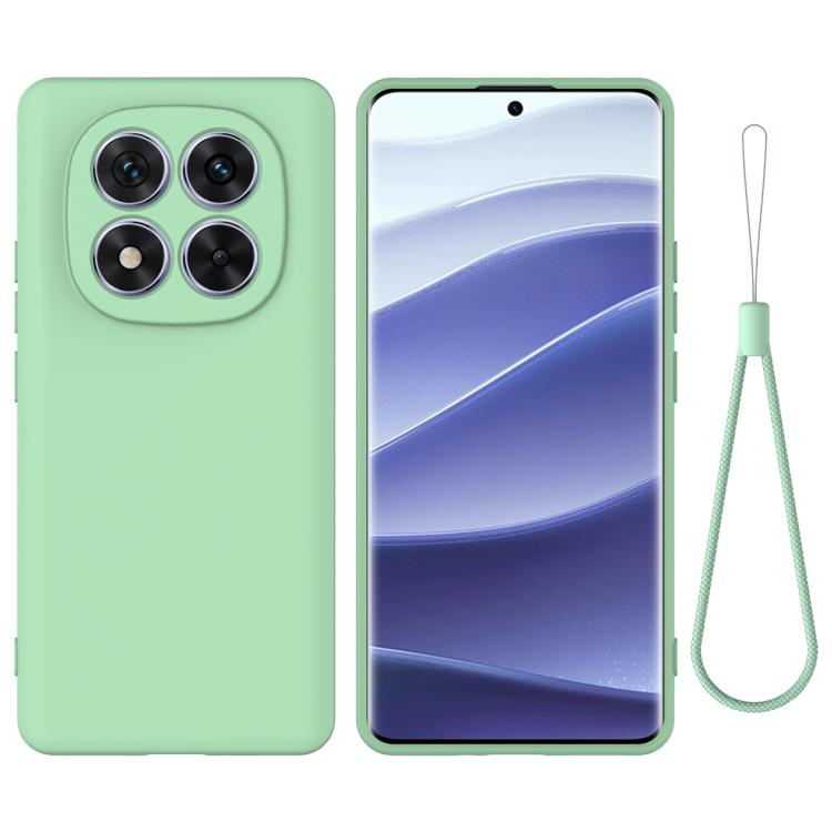 For Redmi Note 14 Pro 4G Solid Color Liquid Silicone Dropproof Full Coverage Phone Case(Green)