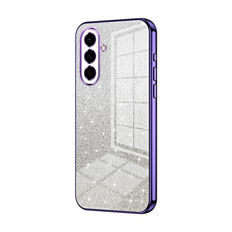 For Samsung Galaxy A57 5G Gradient Glitter Powder Electroplated Phone Case(Purple)