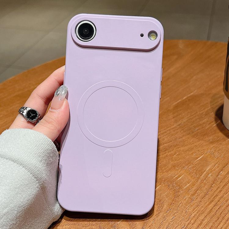 For iPhone Air Solid Color Liquid Silicone MagSafe Magnetic Phone Case(Lilac)
