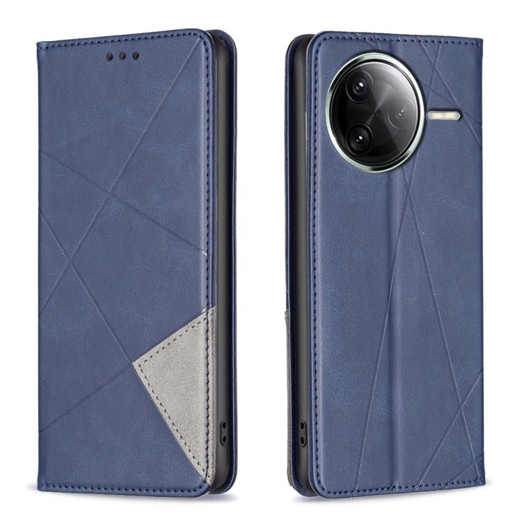 For Redmi K80 / K80 Pro Rhombus Texture Magnetic Leather Phone Case(Blue)