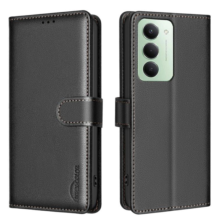 For Redmi 15 5G Global / 15 4G SEA 169.5mm Litchi Texture RFID Anti-theft Leather Phone Case(Black)
