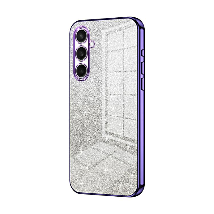 For Samsung Galaxy S25 FE 5G Gradient Glitter Powder Electroplated Phone Case(Purple)