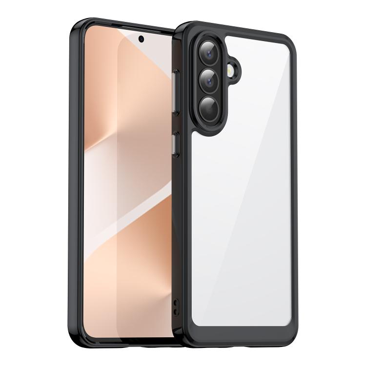 For Samsung Galaxy A57 5G Colorful Series Acrylic Hybrid TPU Phone Case(Black)