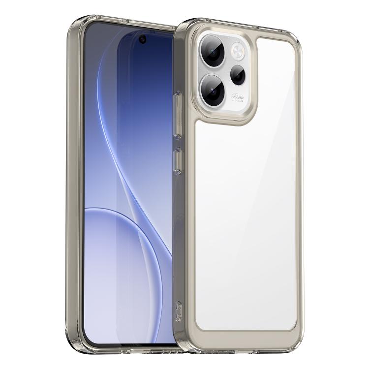 For OPPO Reno14 F 5G Colorful Series Acrylic Hybrid TPU Phone Case(Transparent Grey)