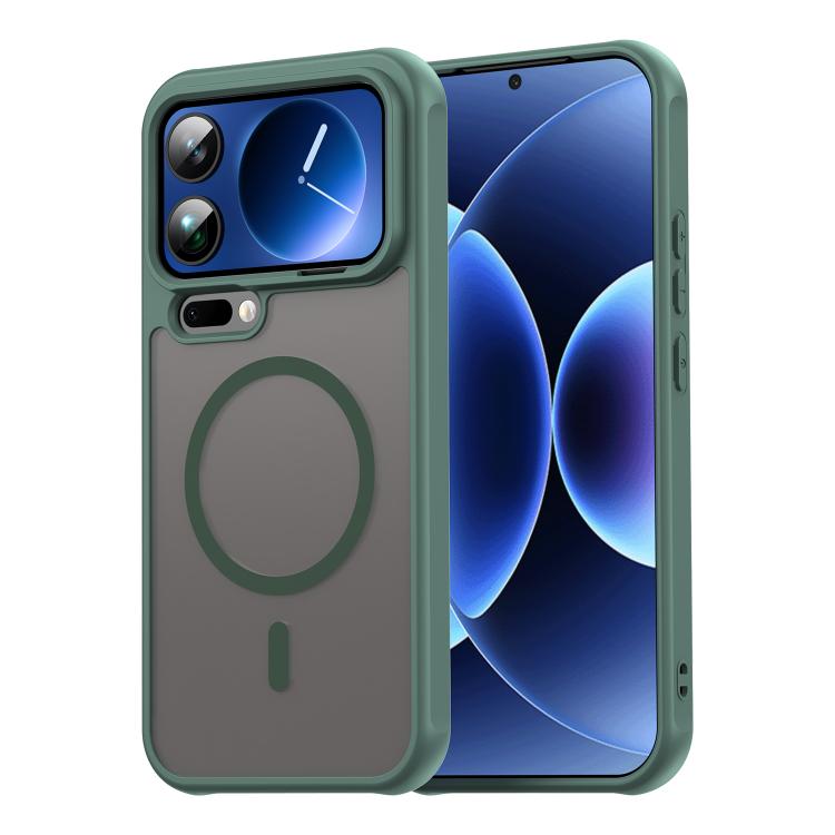 For Xiaomi 17 Pro Max Fan Dun Series TPU Hybrid PC Frosted Magsafe Phone Case(Green)