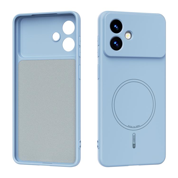 For Samsung Galaxy S26 Edge 5G ABEEL Skin-friendly Feel Magsafe Liquid Silicone Phone Case(Sky Blue)