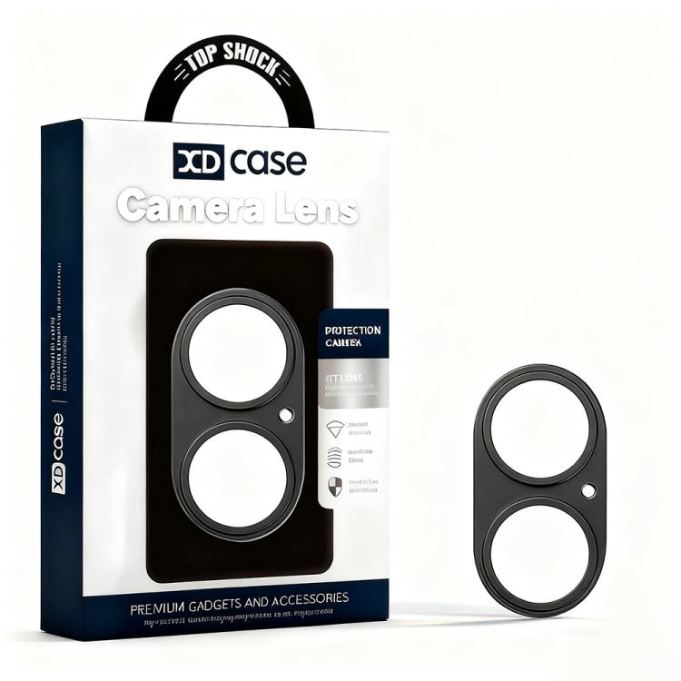 For iPhone 17 XDcase Titanium Alloy Hollow Camera Lens Protector(Black)