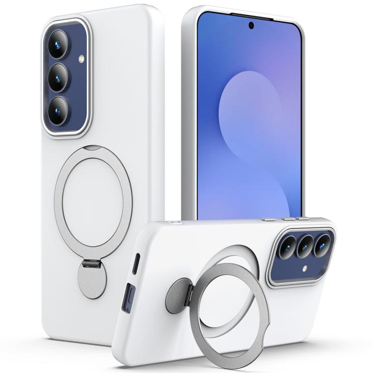 For Samsung Galaxy S26+ 5G Gen1.5 Pivot Ring Holder TPU Hybrid PC Phone Case(White)