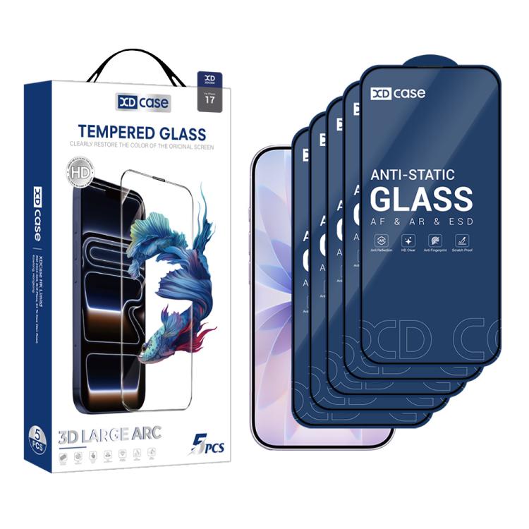 For iPhone 17 XDcase 5pcs / Pack Silk Screen Printed HD Tempered Glass Film
