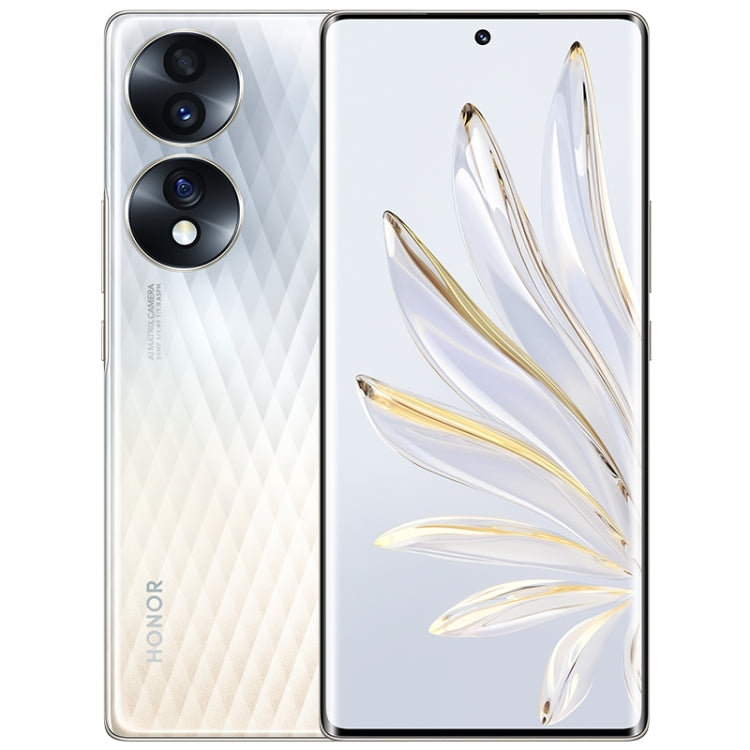 Honor 70 5G FNE-AN00, 54MP Cameras, 12GB+256GB, China Version, Triple Back Cameras, Screen Fingerprint Identification, 6.67 inch Magic UI 6.1 Qualcomm Snapdragon 778G Plus Octa Core up to 2.5GHz, Network: 5G, OTG, NFC, Not Support Google Play(Silver)