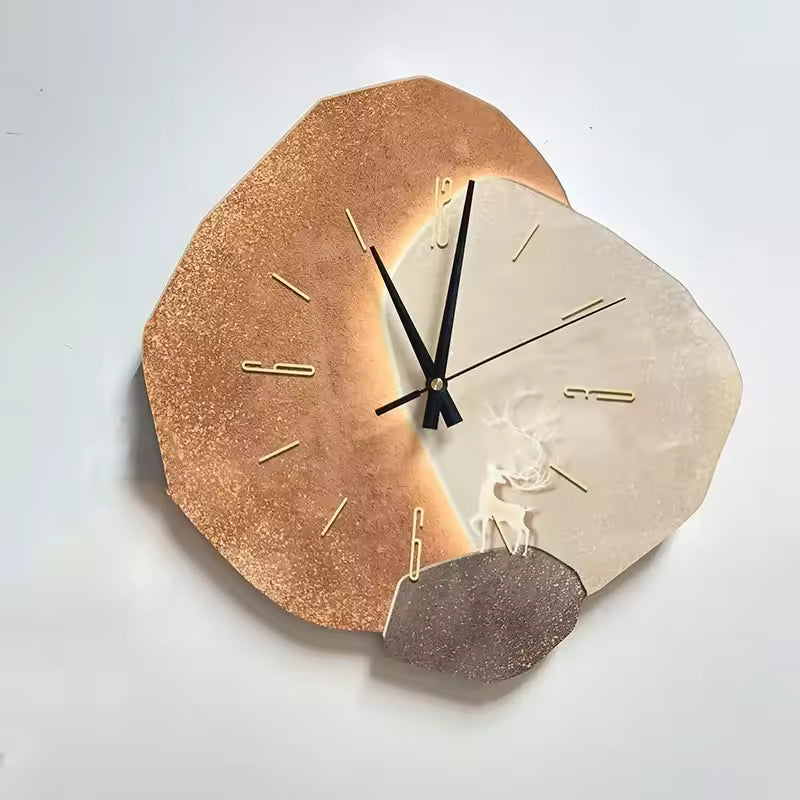 Japandi Organic Wall Clock | Textured Asymmetrical Art Dial (35cm)