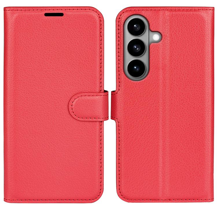 For Samsung Galaxy S26 5G Litchi Texture Horizontal Flip Leather Phone Case with Holder(Red)