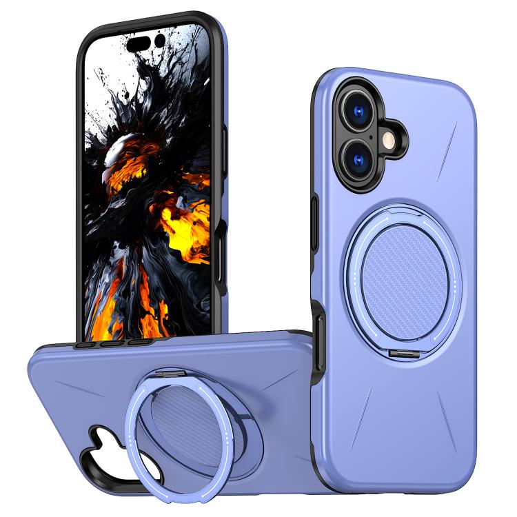 For iPhone 17 Kalebol Magnetic MagSafe Rotation Holder PC Phone Case(Lilac)