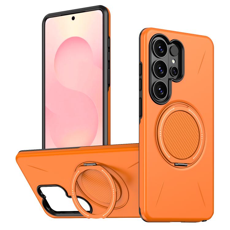 For Samsung Galaxy S26 Ultra 5G Kalebol Magnetic MagSafe Rotation Holder PC Phone Case(Orange)