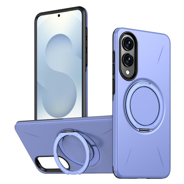 For Samsung Galaxy S25 Edge 5G Kalebol Magnetic MagSafe Rotation Holder PC Phone Case(Lilac)