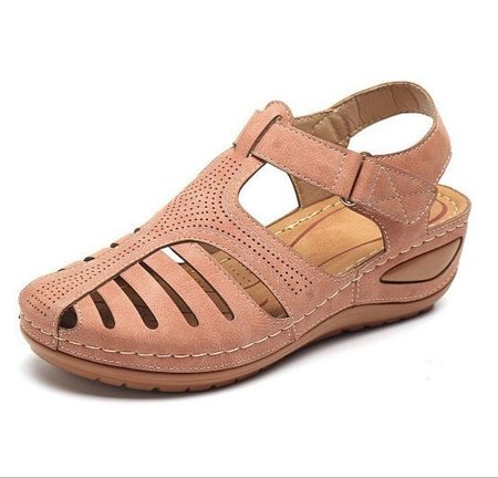Vintage Plain Breathable Hook And Loop Low Heel Vented Clogs