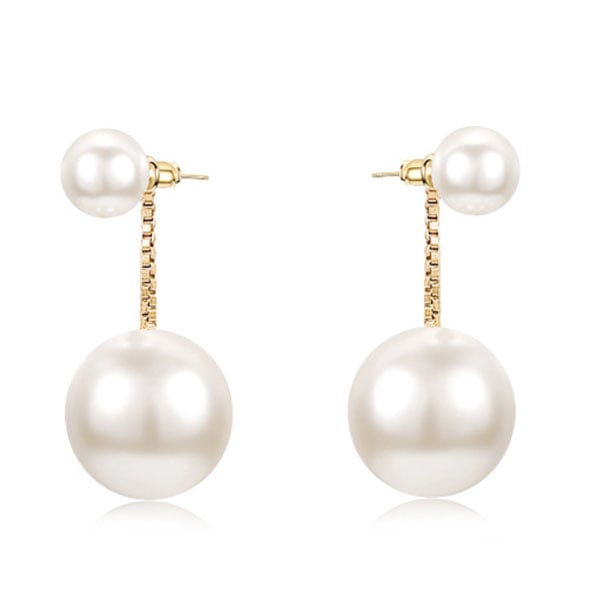 Modern Golden Drop Pearl Earrings