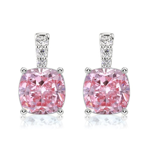 Italo Pink Earrings For Women Cushion Cut Drop Earrings