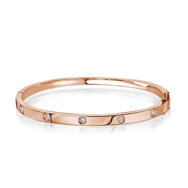 Italo Rose Gold Bangle Sterling SIlver Bracelet For Women