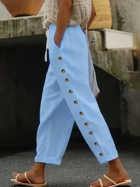 Casual Plain Long Printing Comfy Pants
