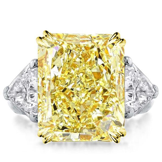 Italo Yellow Sapphire Ring Engagement Ring 3 Stone Ring Promise Ring
