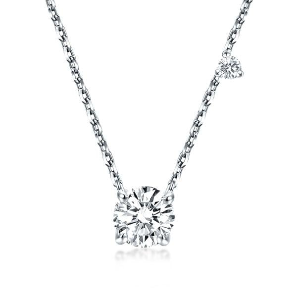 Italo Round Cut Pendant Necklace For Women Silver Necklace