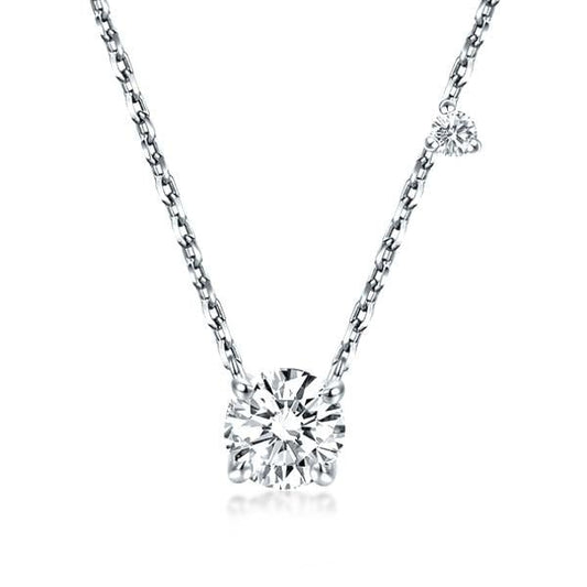 Italo Round Cut Pendant Necklace For Women Silver Necklace