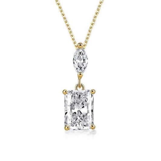 Italo Radiant Cut Pendant Necklace For Women In Sterling Silver