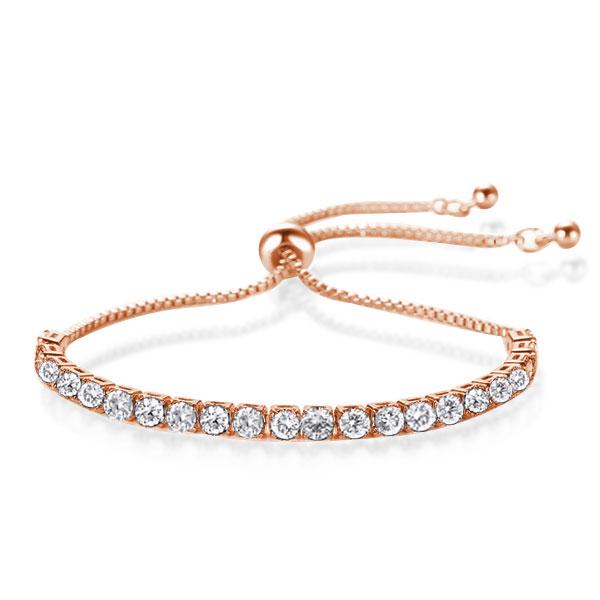 Rose Gold Round Cut Bolo Bracelet For Women