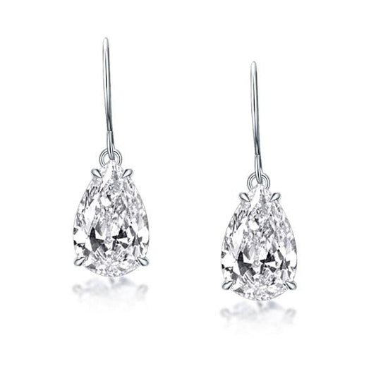 Italo Pear Cut Solitaire Drop Earrings For Women