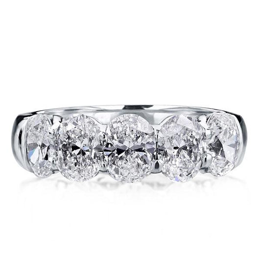 Italo Five Stone Oval Half Eternity Created White Sapphire Wedding Band