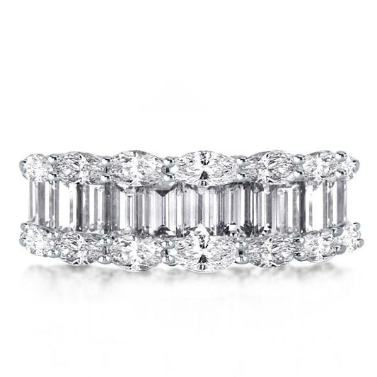 Half Eternity Marquise & Emerald Cut Wedding Band