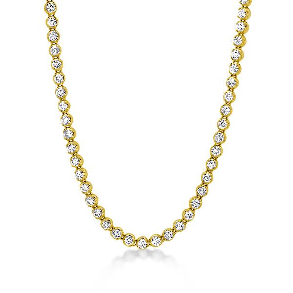 Classic Golden Round Tennis Necklace