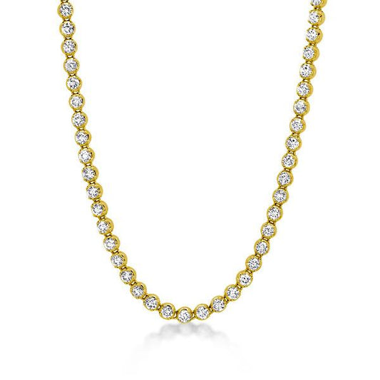 Classic Golden Round Tennis Necklace