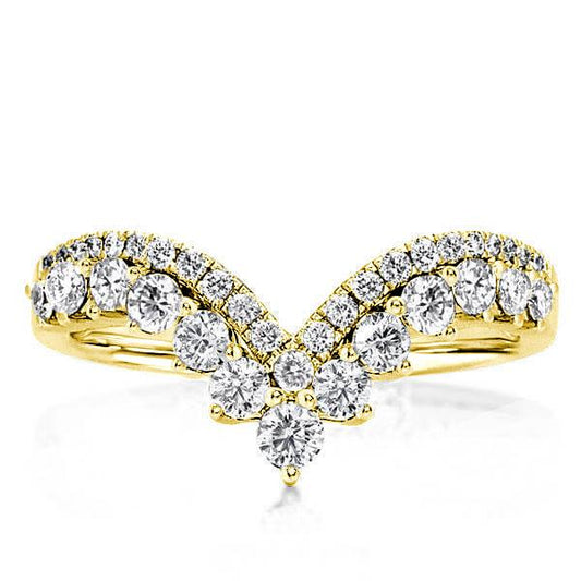 Italo Chevron Wedding Band For Women Gold Plated Wedding Band