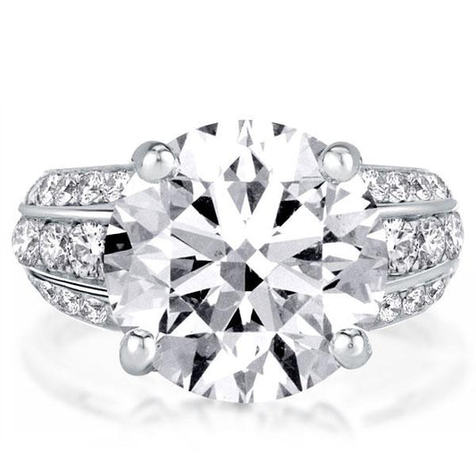 Half Eternity Three Row Classic Round Engagement Ring