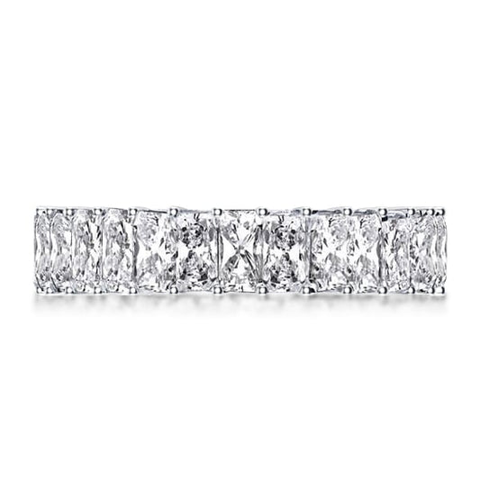 White Eternity Radiant Cut Wedding Band