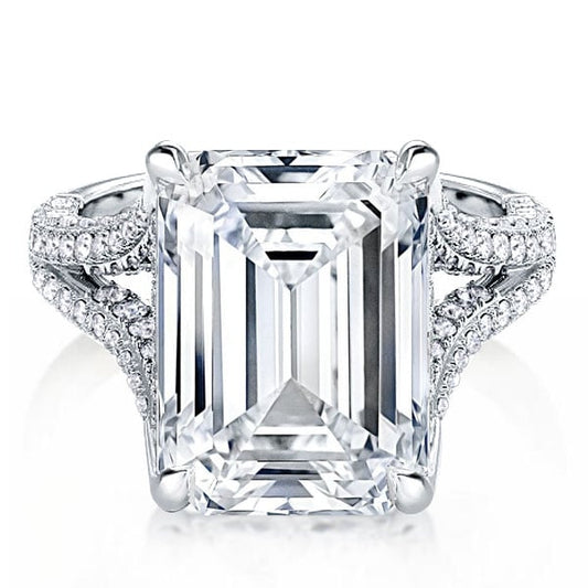 Split Shank Emerald Cut Engagement Ring