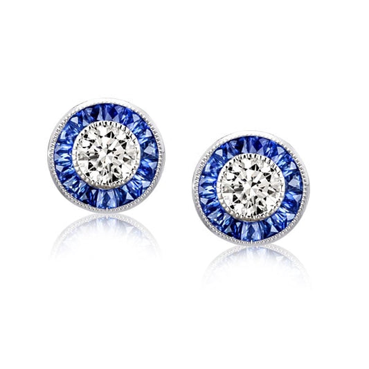Halo Round Cut Stud Earrings