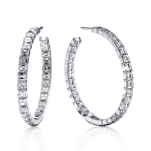 Classic Asscher Cut Hoop Fashion Earrings For Women