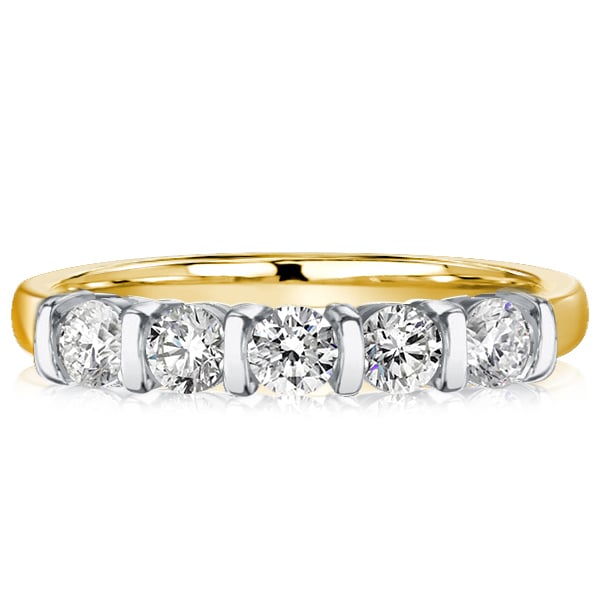 Italo Five Stone Wedding Band For Women Silver Ring Affordable