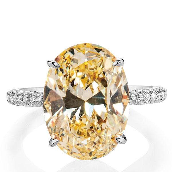Italo Oval Created Champagne Sapphire Engagement Ring