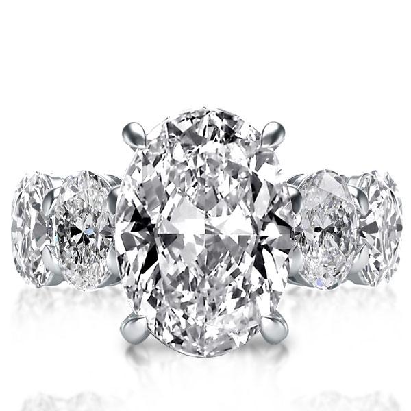 Italo Oval Eternity Created White Sapphire Engagement Ring
