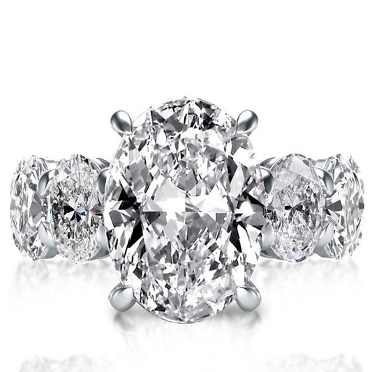 Italo Oval Eternity Created White Sapphire Engagement Ring