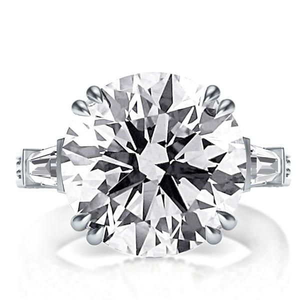 Italo Round Three Stone Created White Sapphire Engagement Ring